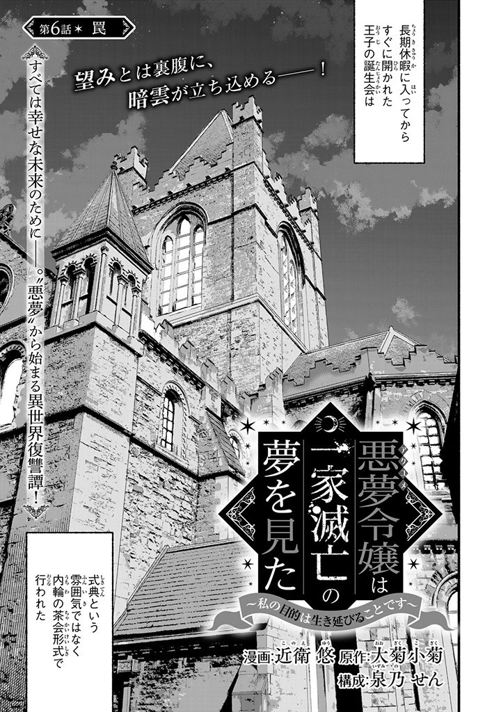 Akumu Reijou wa Ikka Metsubou no Yume wo Mita – Watshi no Mokuteki wa Ikinobiru Koto desu - Chapter 6.1 - Page 1